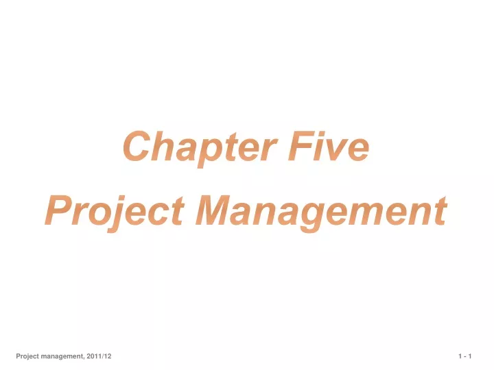 chapter five project management