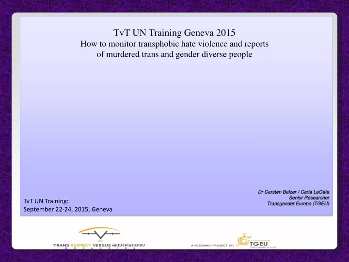 tvt un training geneva 2015 how to monitor
