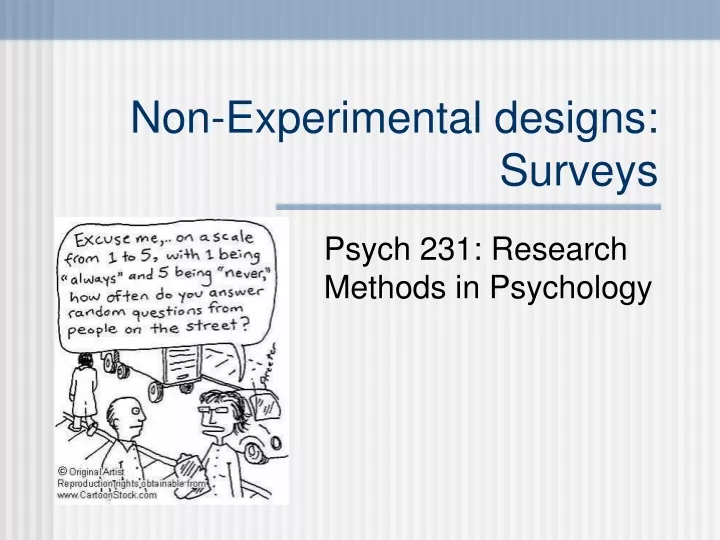 non experimental designs surveys