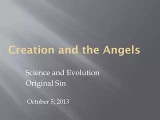 Creation and the Angels