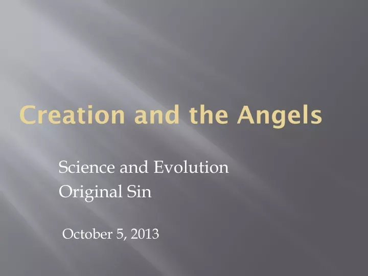 creation and the angels