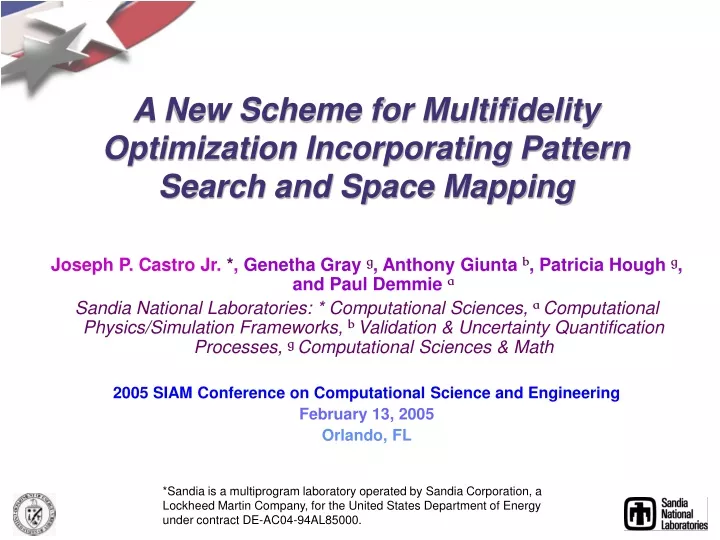 a new scheme for multifidelity optimization incorporating pattern search and space mapping