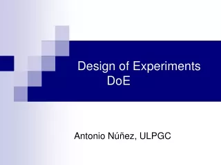 Design of Experiments DoE