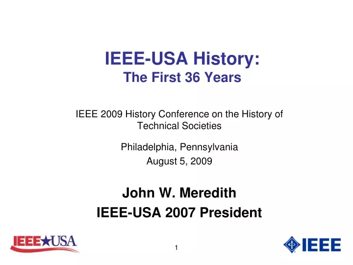 ieee usa history the first 36 years