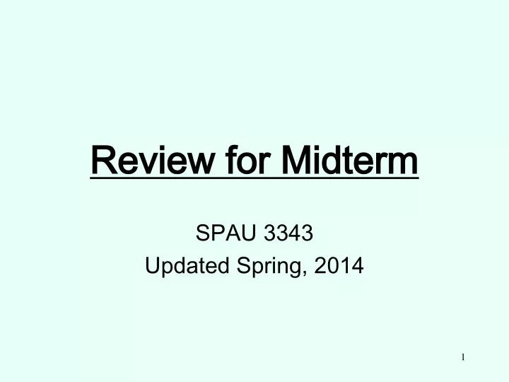 review for midterm