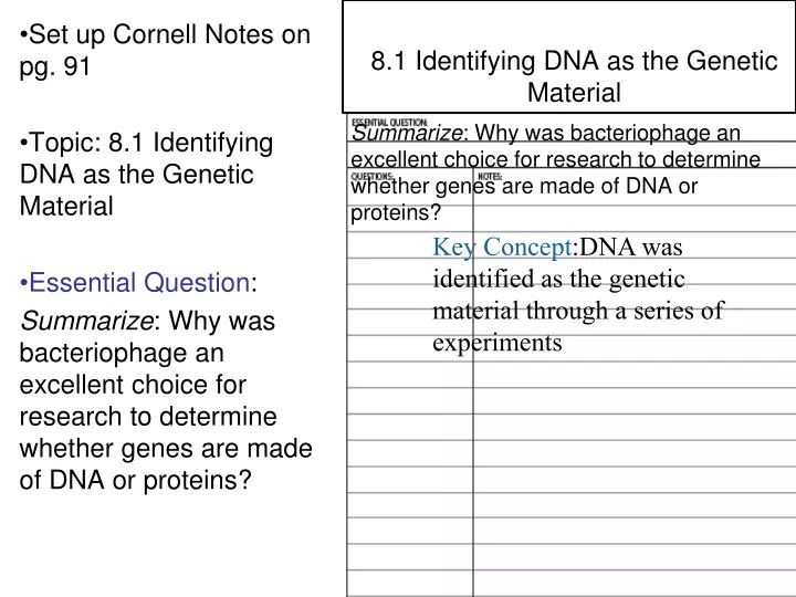 8 1 identifying dna as the genetic material