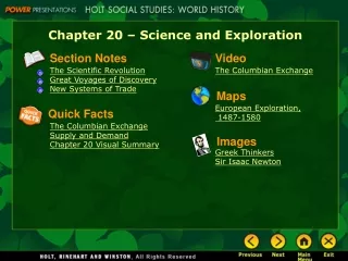 Chapter 20 – Science and Exploration