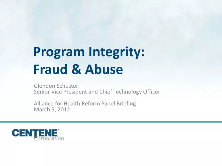 program integrity fraud abuse