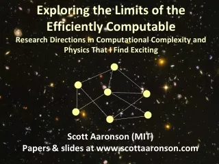 Scott Aaronson (MIT) Papers &amp; slides at scottaaronson