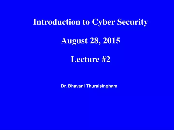 introduction to cyber security august 28 2015