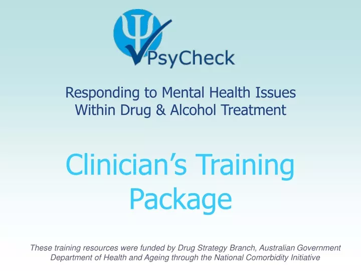 clinician s training package