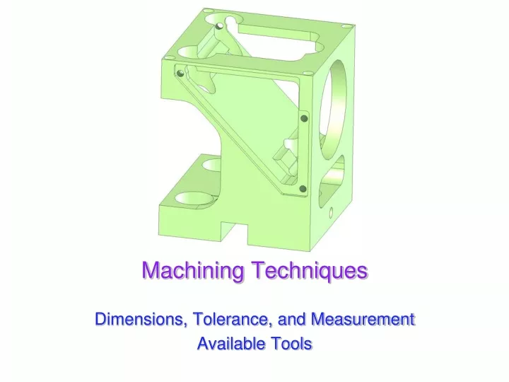 machining techniques