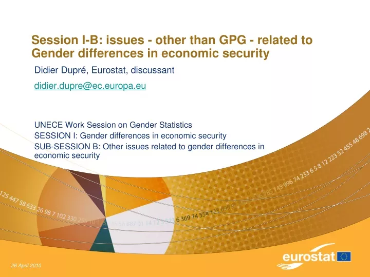 session i b issues other than gpg related to gender differences in economic security