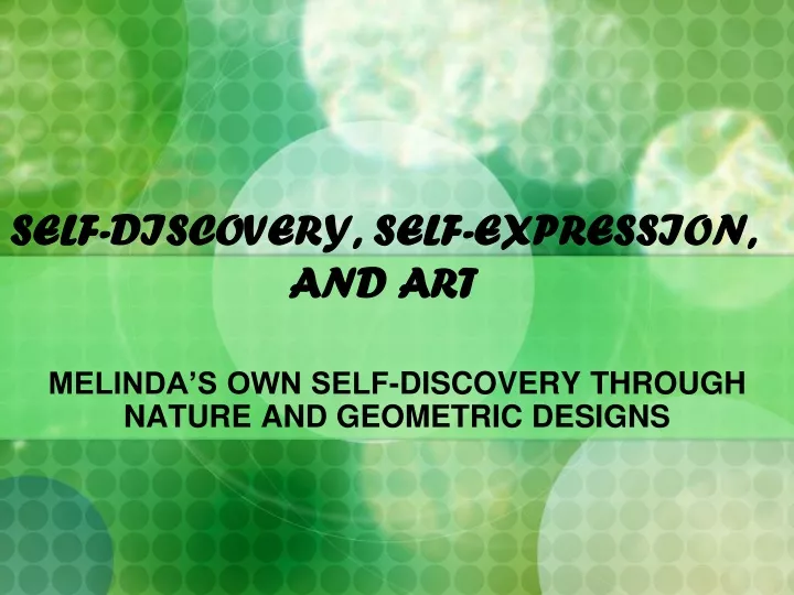 self discovery self expression and art