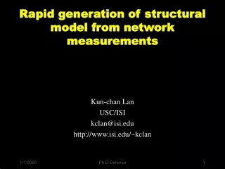 Rapid generation of structural model from network measurements