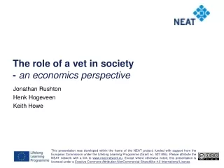 The role of a  vet in society  -  an economics  perspective
