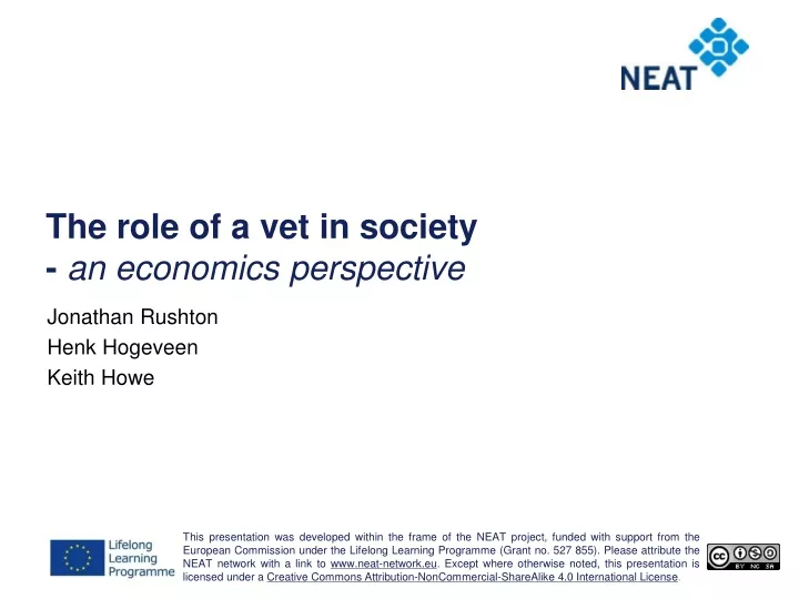the role of a vet in society an economics perspective