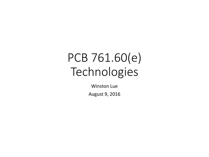 pcb 761 60 e technologies