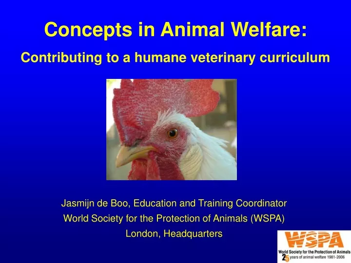 concepts in animal welfare contributing