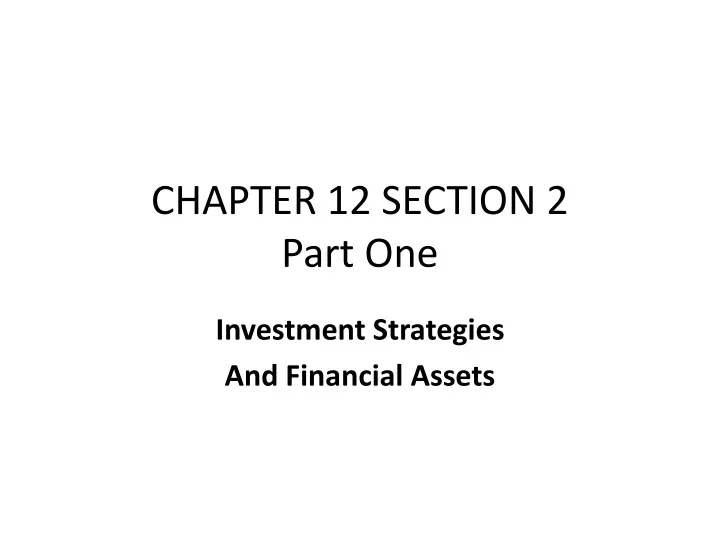 chapter 12 section 2 part one