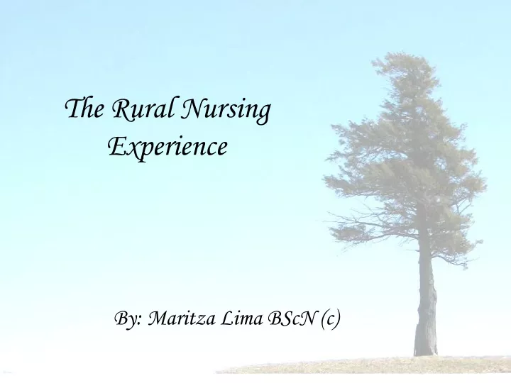 the rural nursing experience