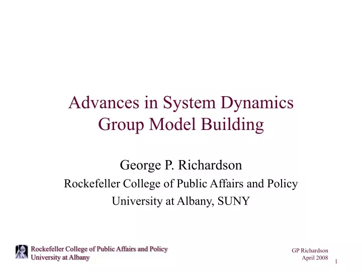 advances in system dynamics group model building