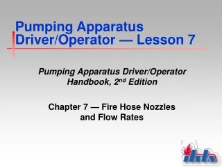 Pumping Apparatus Driver/Operator  —  Lesson 7