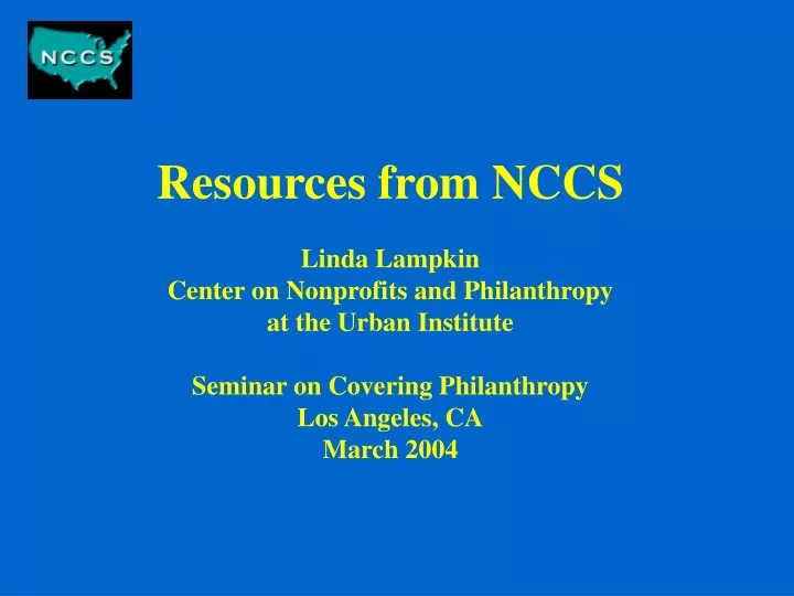 resources from nccs linda lampkin center