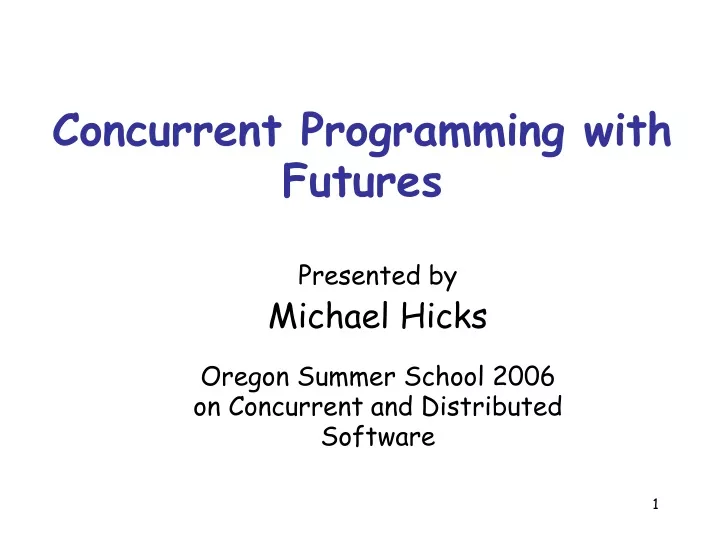 concurrent programming with futures