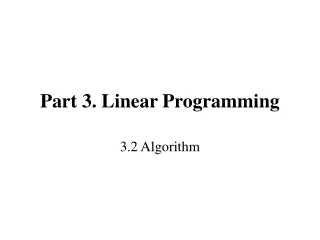 Part 3. Linear Programming