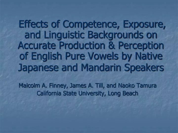 effects of competence exposure and linguistic