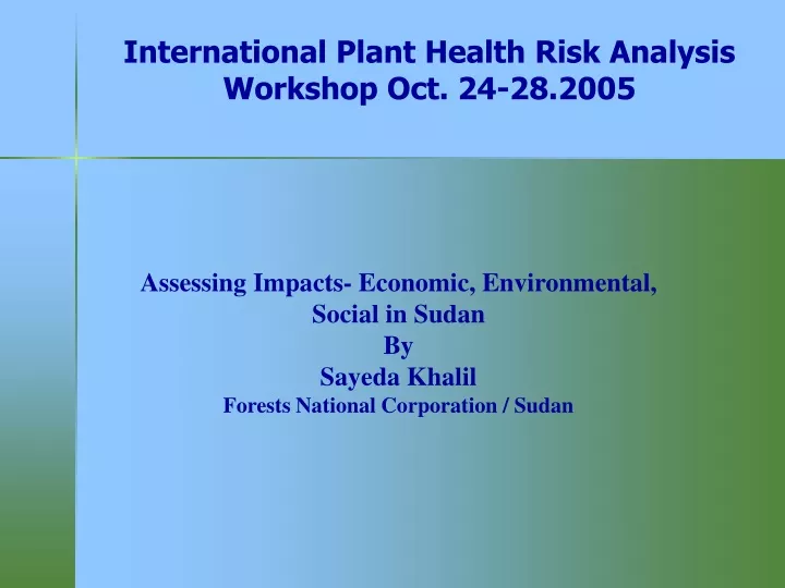 international plant health risk analysis workshop