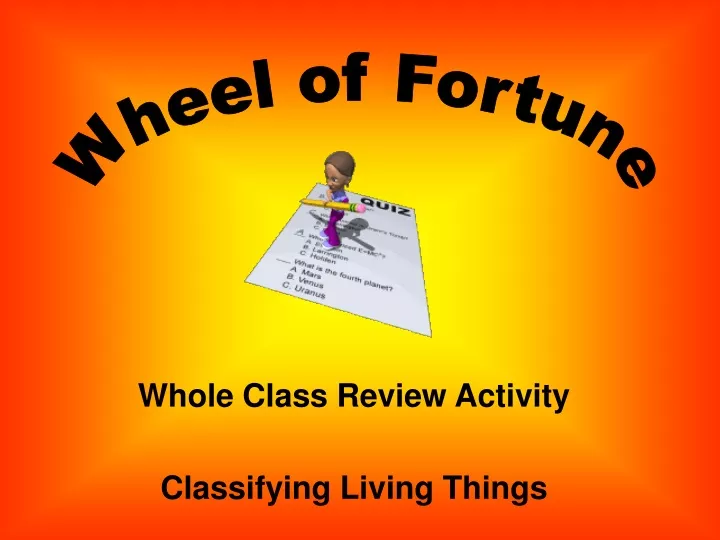 whole class review activity classifying living things