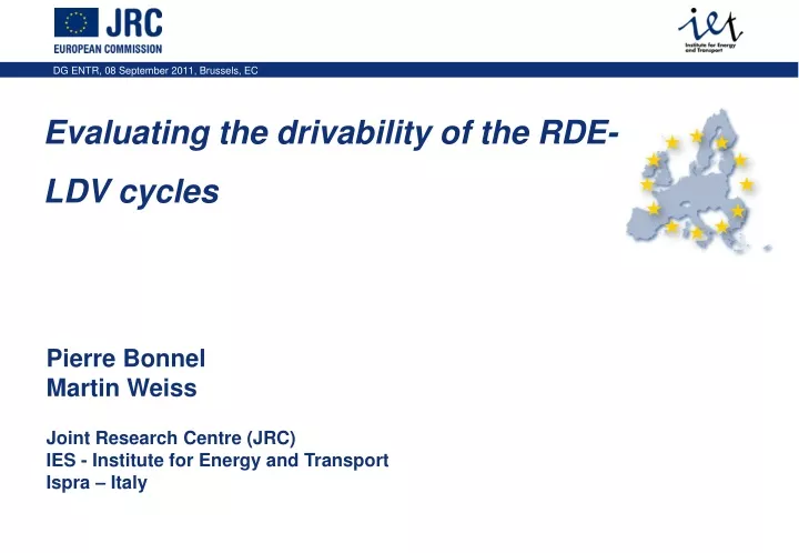 evaluating the drivability of the rde ldv cycles