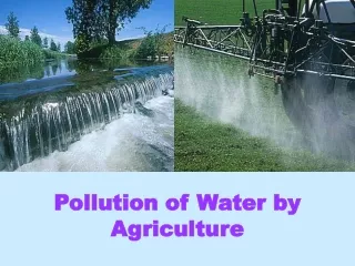 Pollution of Water by Agriculture
