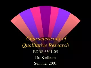 Characteristics of  Qualitative Research