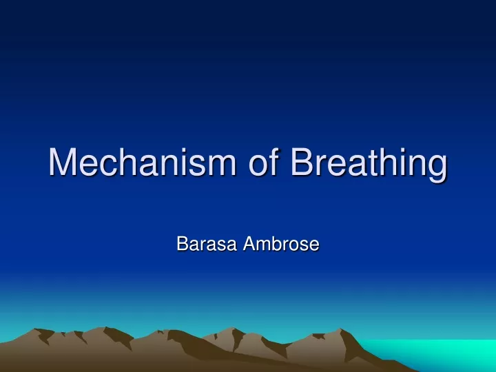 mechanism of breathing