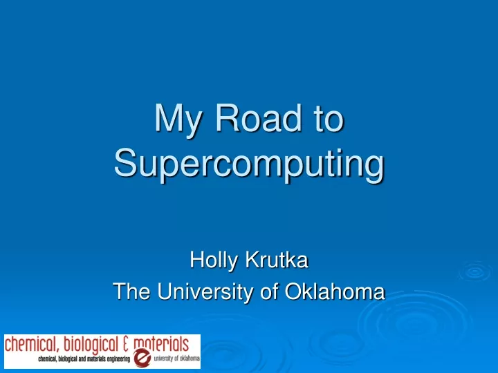 my road to supercomputing