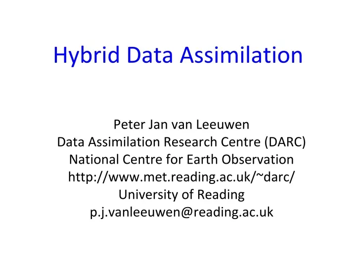 hybrid data assimilation