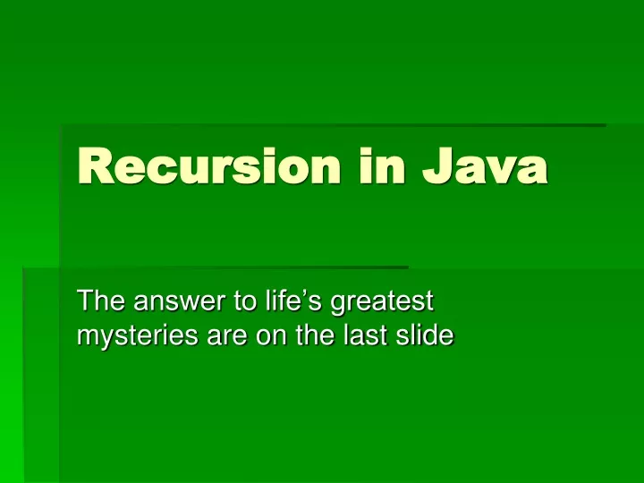 recursion in java