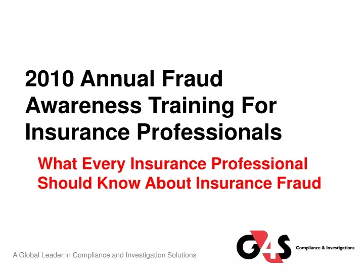 2010 annual fraud awareness training