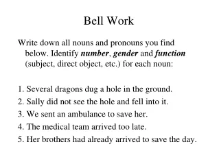 Bell Work