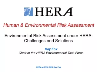 Human &amp; Environmental Risk Assessment