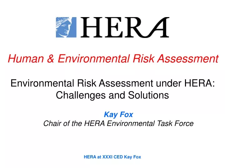 human environmental risk assessment environmental