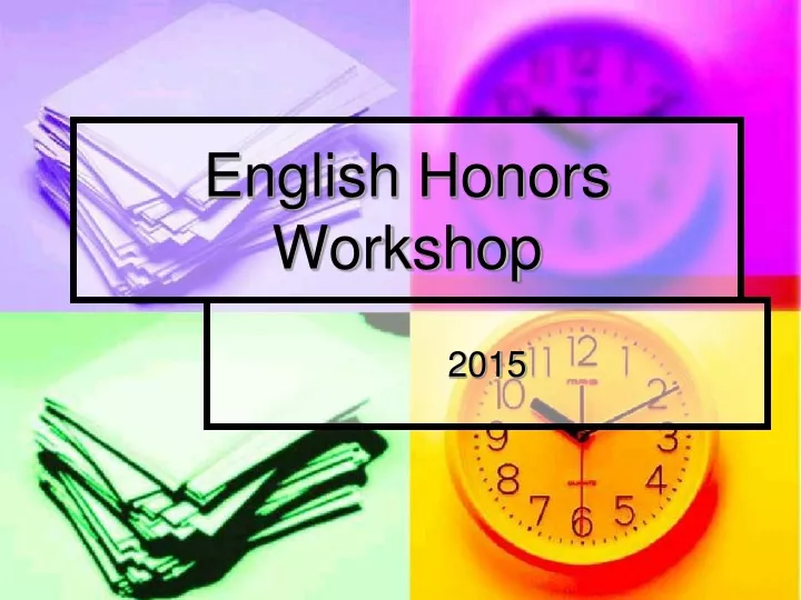english honors workshop