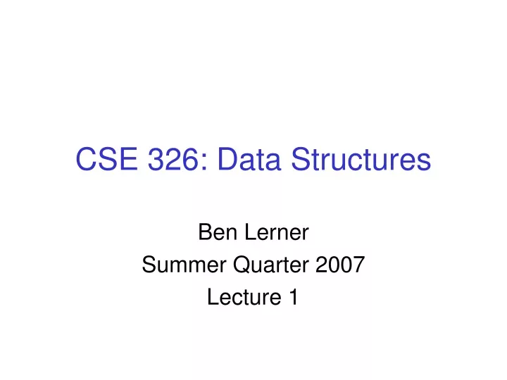 cse 326 data structures
