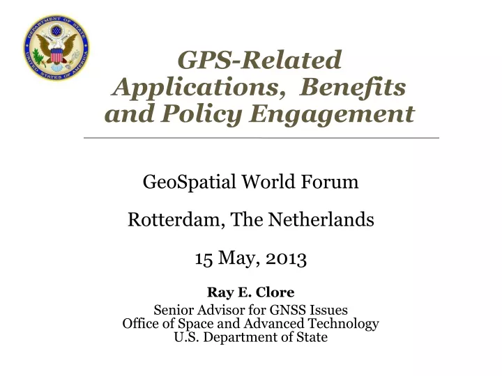gps related applications benefits and policy engagement