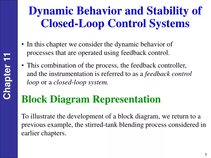 dynamic behavior and stability of closed loop