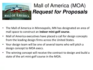 Mall of America (MOA) Request for Proposals