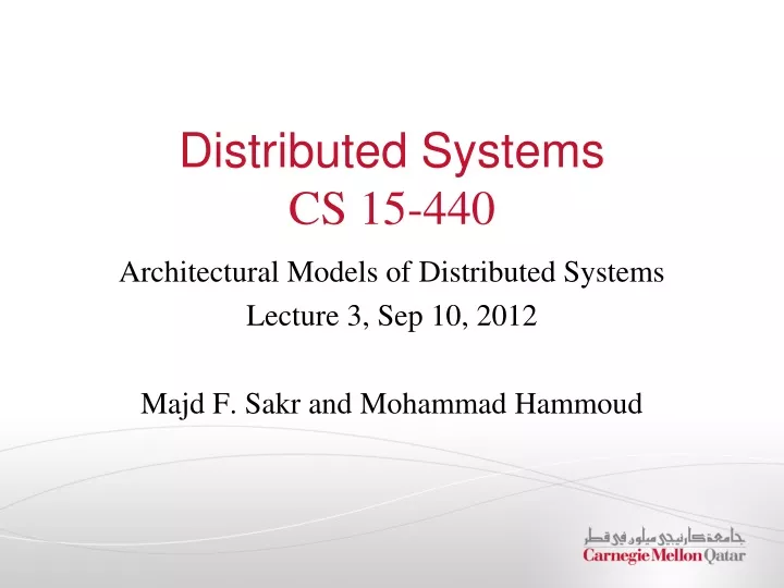 distributed systems cs 15 440